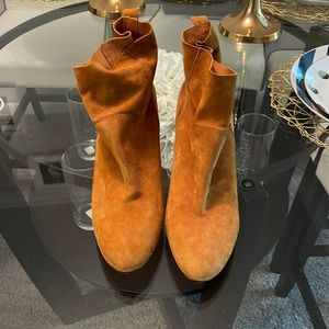 Suede Tan Ankle Booties